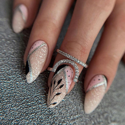 Glitter Rhinestone Artificial Fingernails 