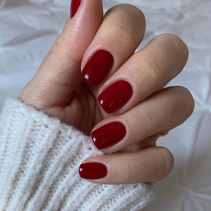 Sanguine Press On Nails Red Short Squoval