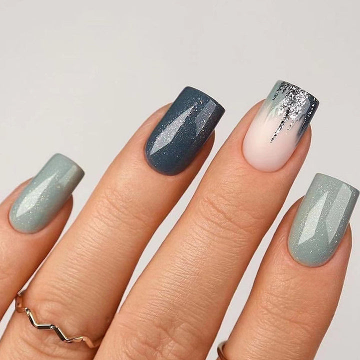 Glitter Ombre French Tips Nails 