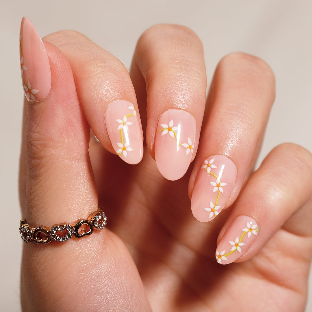 Lovely Flowers Press On Nails Short Almond Style
