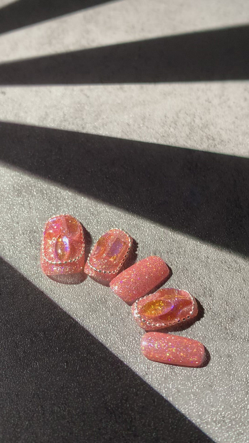 Handmade Nails Pink Squoval Press-Ons