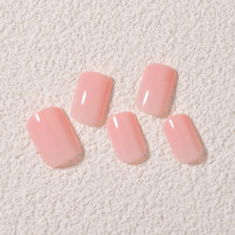 Pink Solid Soft Gel Glue On Nails