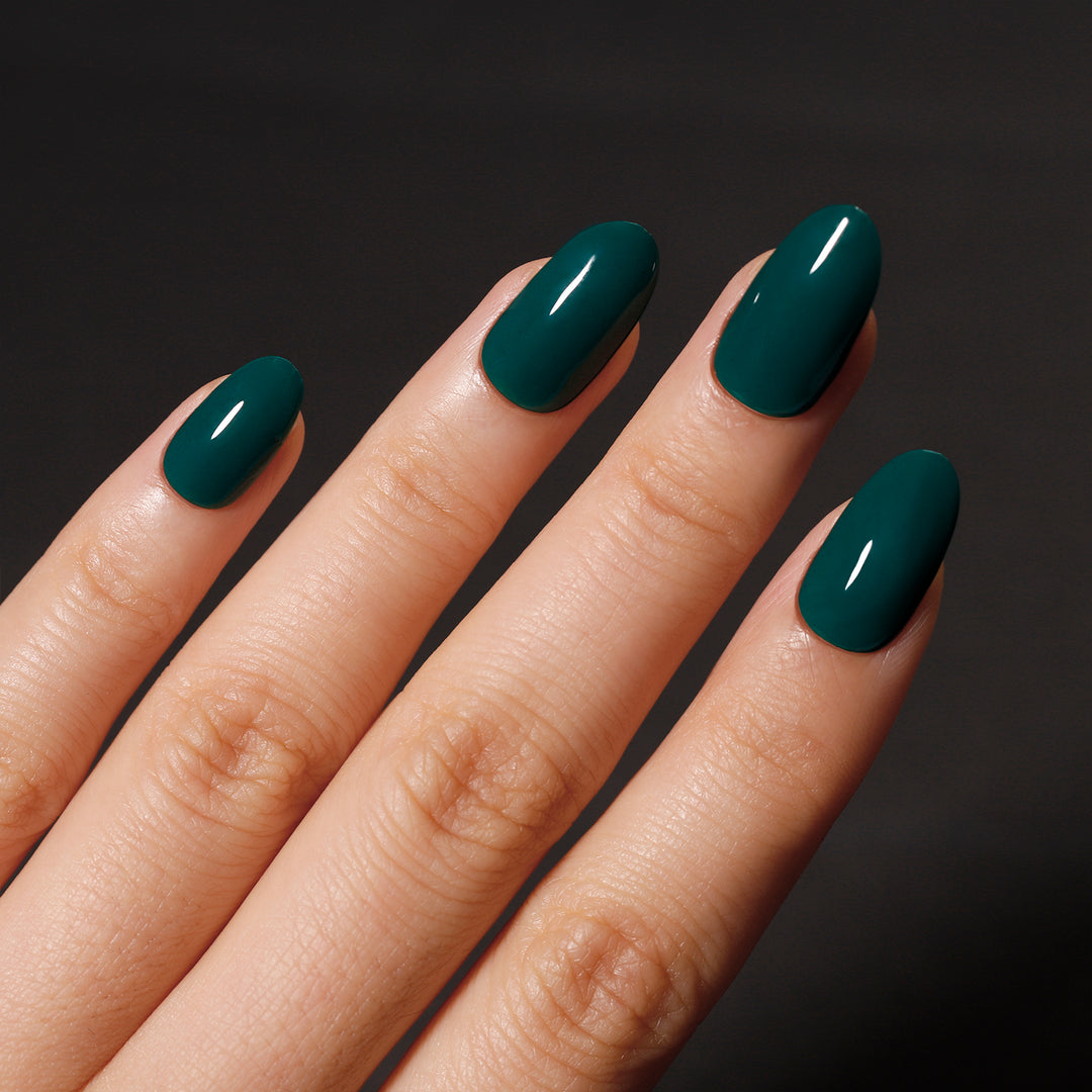 Dark Green Solid Soft Gel Nails