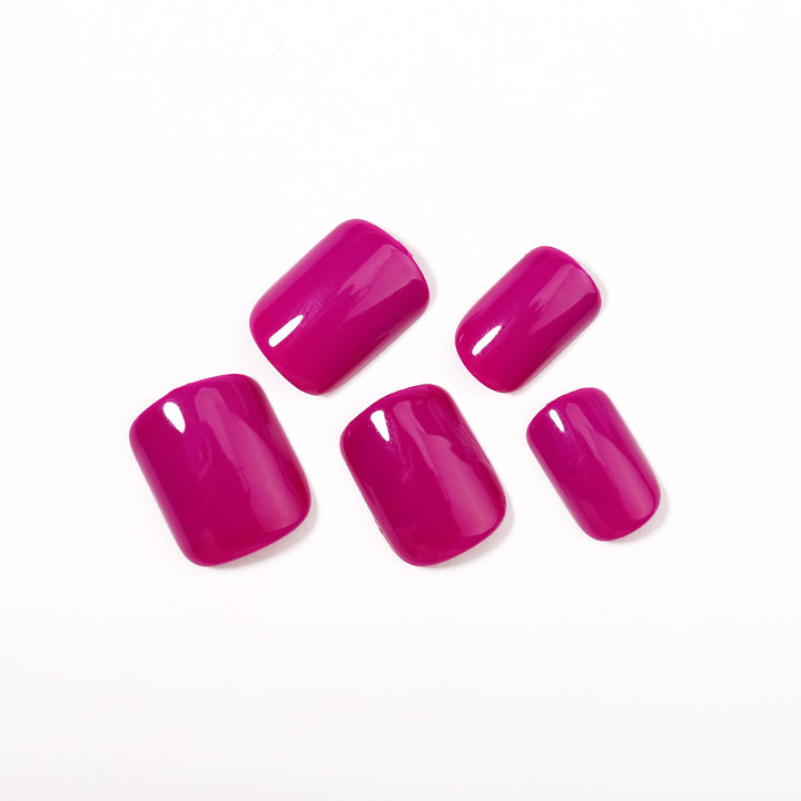Purple Solid Soft Gel Stick On Nails Short Squoval Stick On Nails