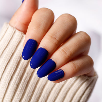Dark Blue Solid Soft Gel Nails
