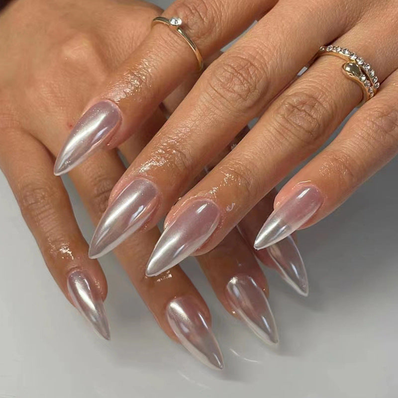 Silver Chrome Nails 