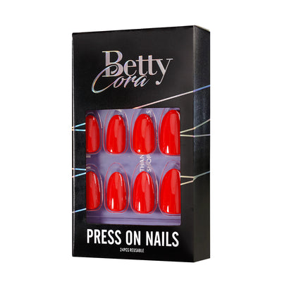 Red Solid Soft Gel Press On Nails 