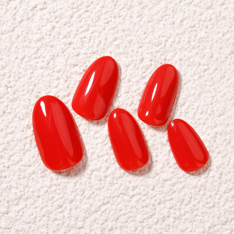 Red Solid Soft Gel Press On Nails 