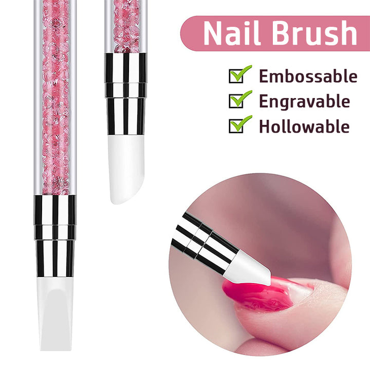 Double Head Silicone Nail Art Pen for Painting Drawing Dotting 5 Colors - BettyCora