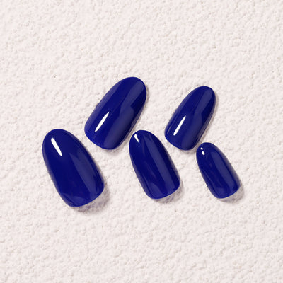 Dark Blue Solid Soft Gel Nails