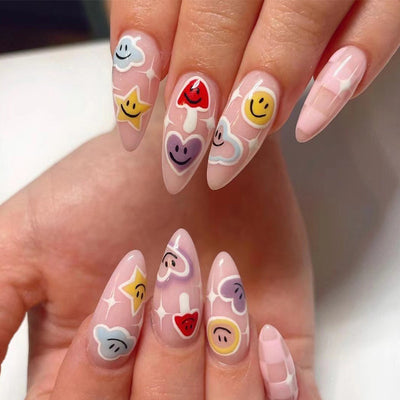 Smile Heart Press On Nails