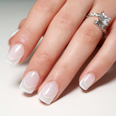  Solid French Tips Nails