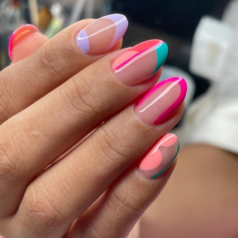 Geometric French Tips Nails