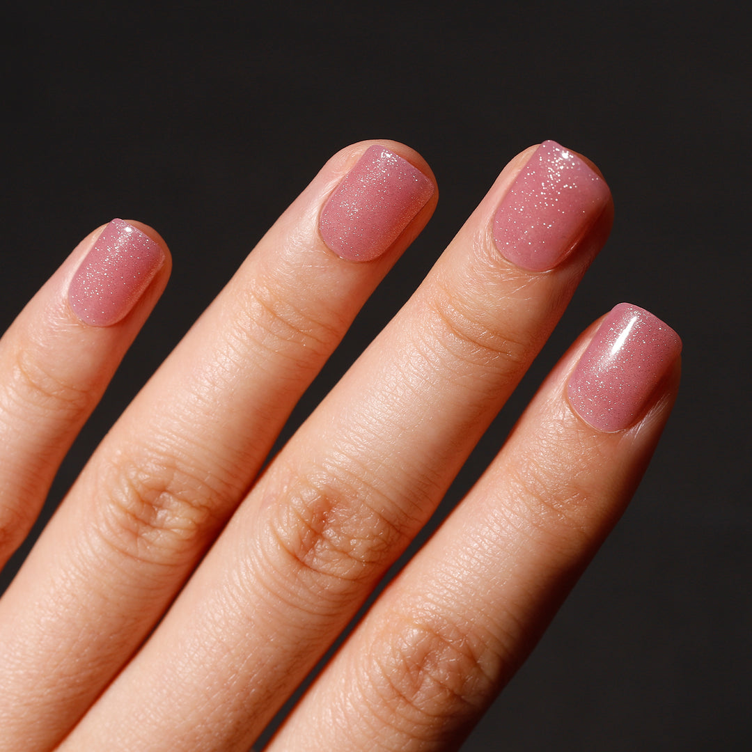 Pink Solid Soft Gel Stick On Nails