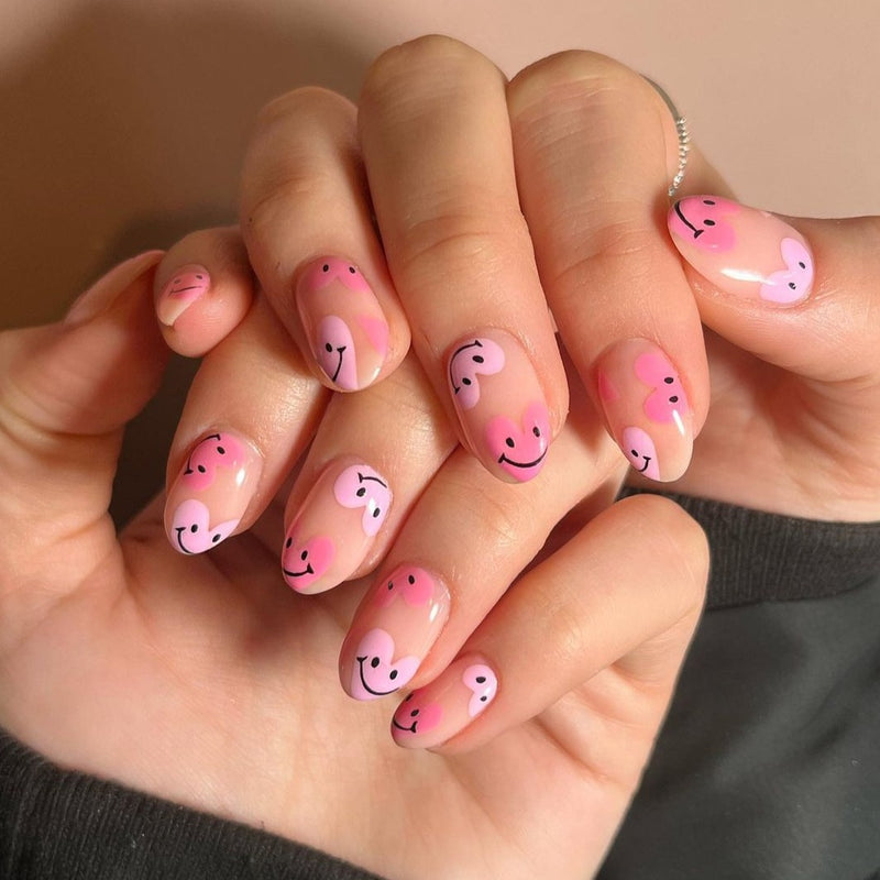 Smile Heart Press On Nails 