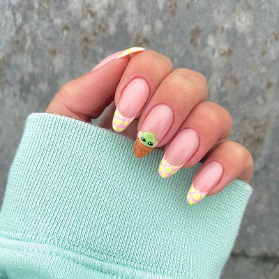 Summer Heart French Tips Nails