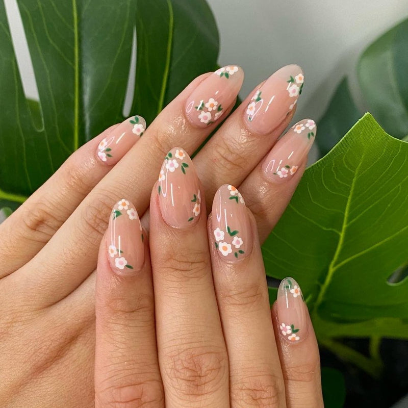 Flower Press On Nails 