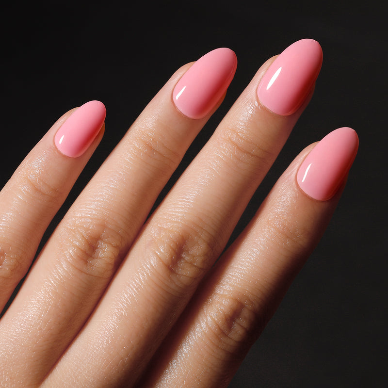 Pink Solid Soft Gel Glue On Nails 