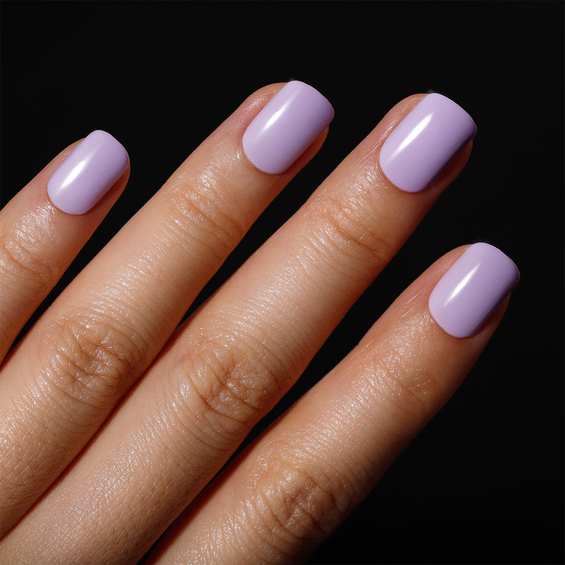 Purple Solid Soft Gel Glue On Nails Short Squoval