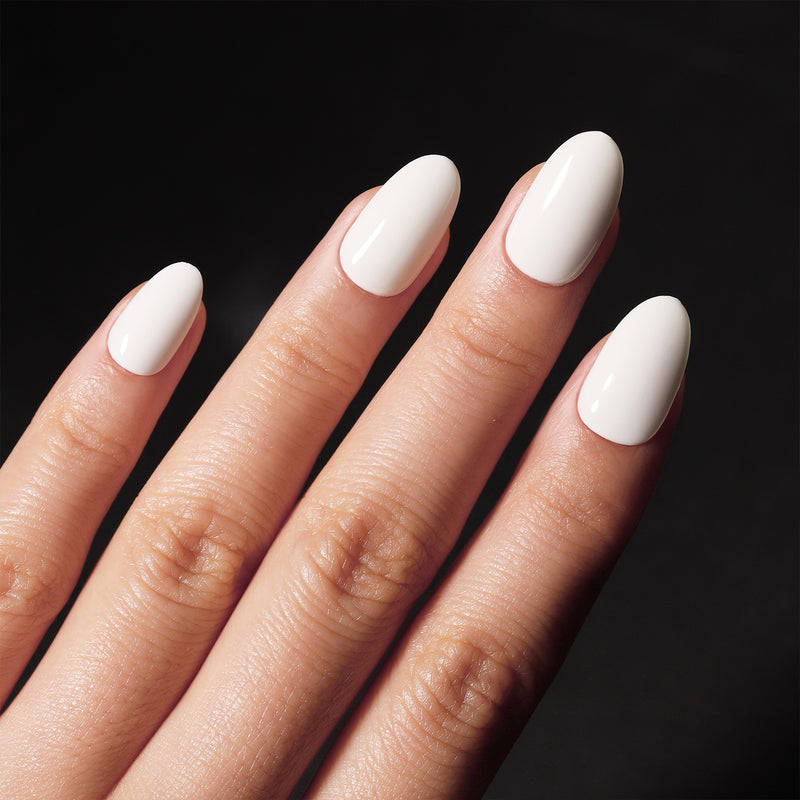 White Solid Soft Gel Glue On Nails