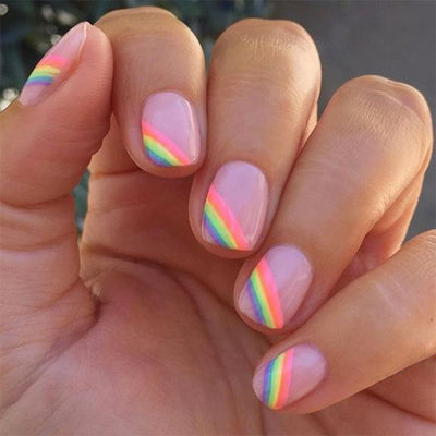 Rainbow Design Nails 