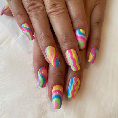 Rainbow Candy Stick On Nails