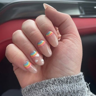 Rainbow Cloud Press On Nails