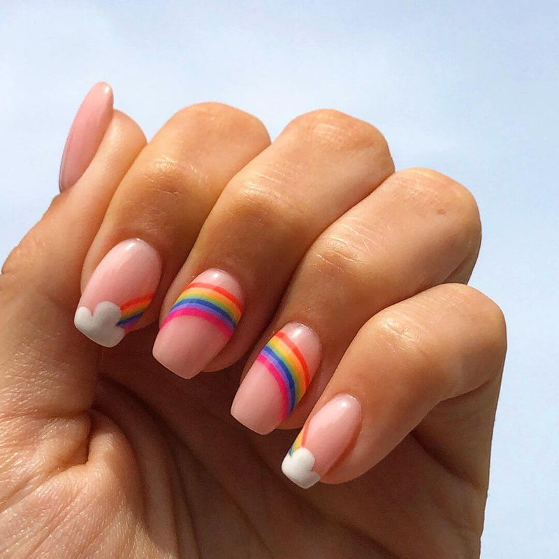 Rainbow Cloud Press On Nails 
