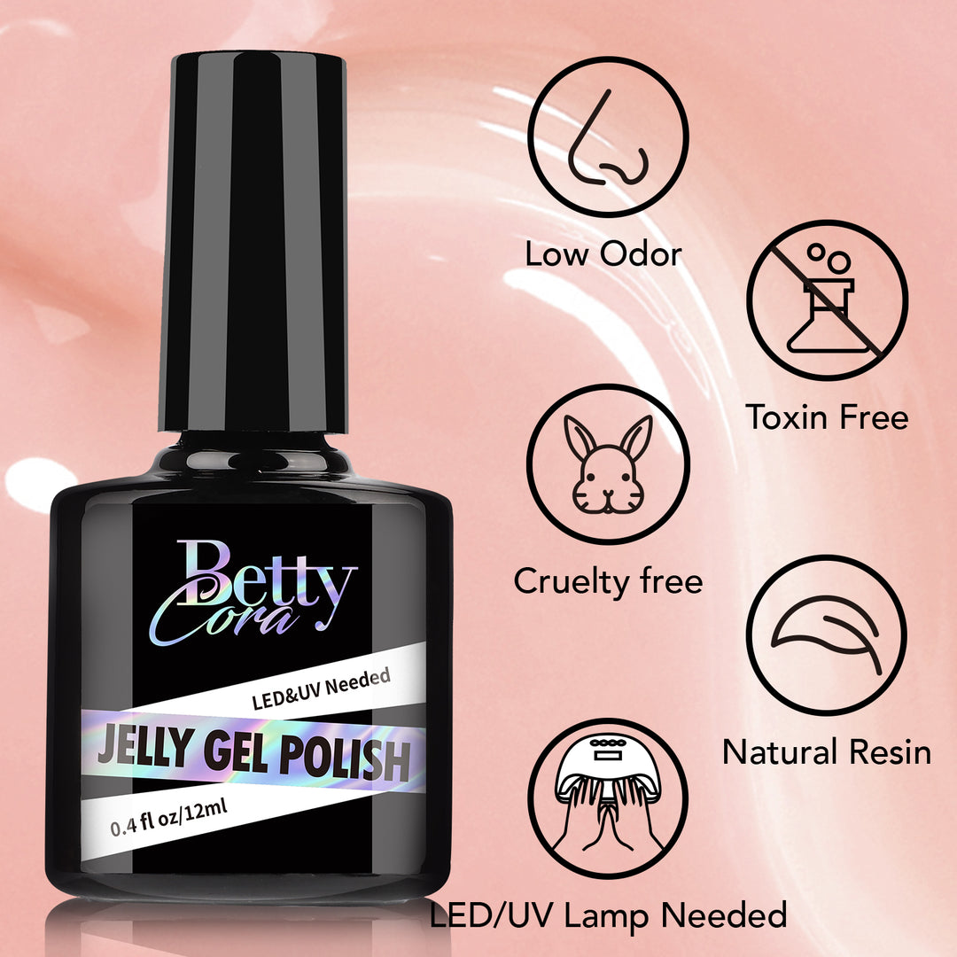 Nude Jelly Gel Nails Polish - BettyCora