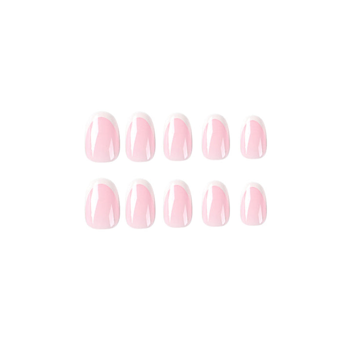 Simplicity French Pink Short Oval Press On Nails - BettyCora