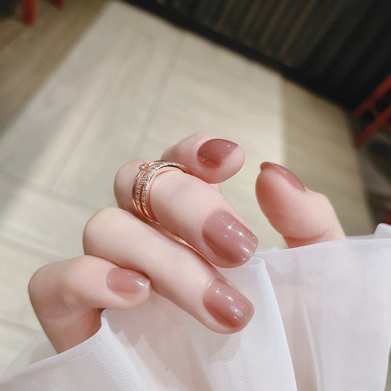 Nude Pink Short Squoval Press On Nails