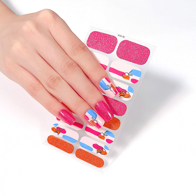 Glitter Cute Design Multicolor Nail Strips