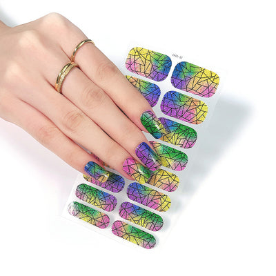 Abstract Pattern Design Glitter Multicolor Nail Strips