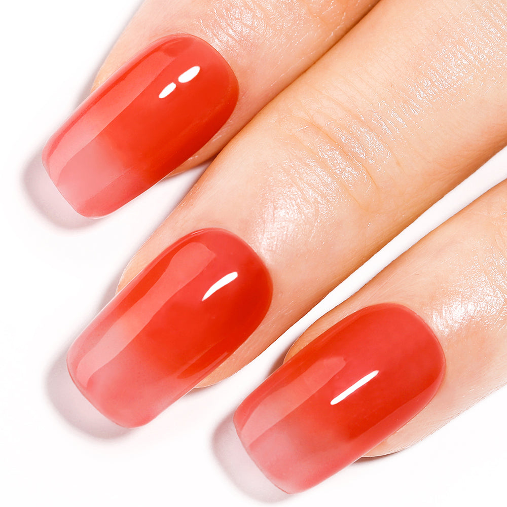 Red Jelly Gel Nails Nails Polish - BettyCora