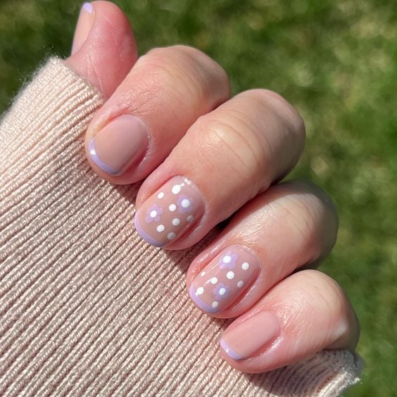  Flower French Tips Nails 
